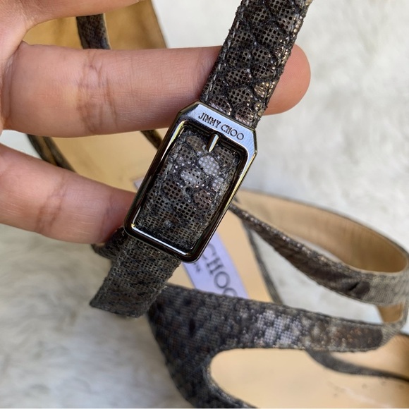 Jimmy Choo Women's Virtue Shimmer Snake Print Heels Size 40 - Picture 9 of 16